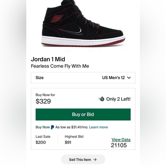 NEW Nike Jordan 1 Mid Fearless Come Fly With Me Size 12 - Picture 4 of 4